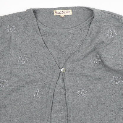 Womens UK Size M Bonmarché Grey Cardigan Jumper