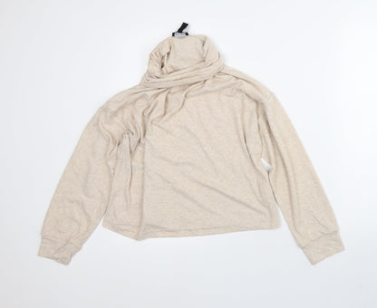 New Look Womens Beige  Polyester Pullover Sweatshirt Size S