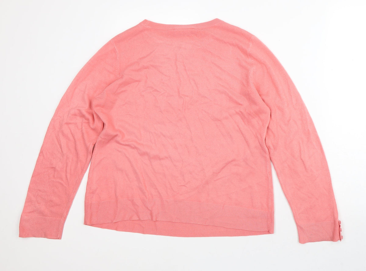 BHS Womens Pink  Acrylic Pullover Sweatshirt Size 14