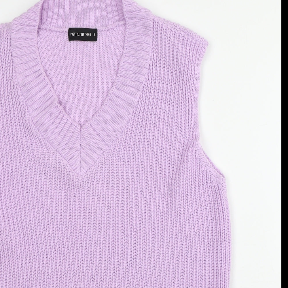 Womens UK Size S PRETTYLITTLETHING Pink Vest Jumper