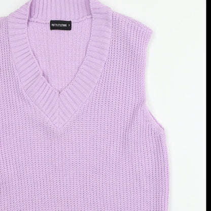Womens UK Size S PRETTYLITTLETHING Pink Vest Jumper