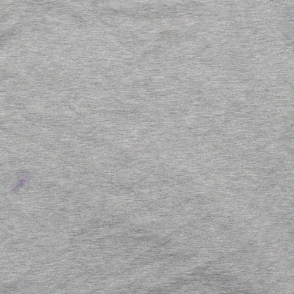 Denim Co Girls Grey  Cotton Basic T-Shirt Size 10-11 Years Crew Neck Pullover - No Bad Vibes