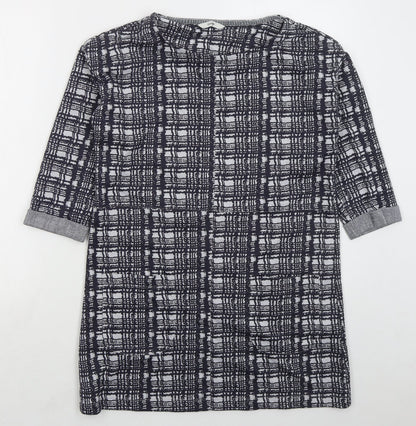 George Womens Grey Check Polyester Pullover Sweatshirt Size 12  Pullover