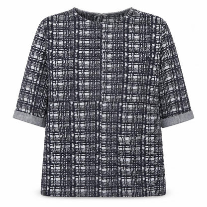 George Womens Grey Check Polyester Pullover Sweatshirt Size 12  Pullover