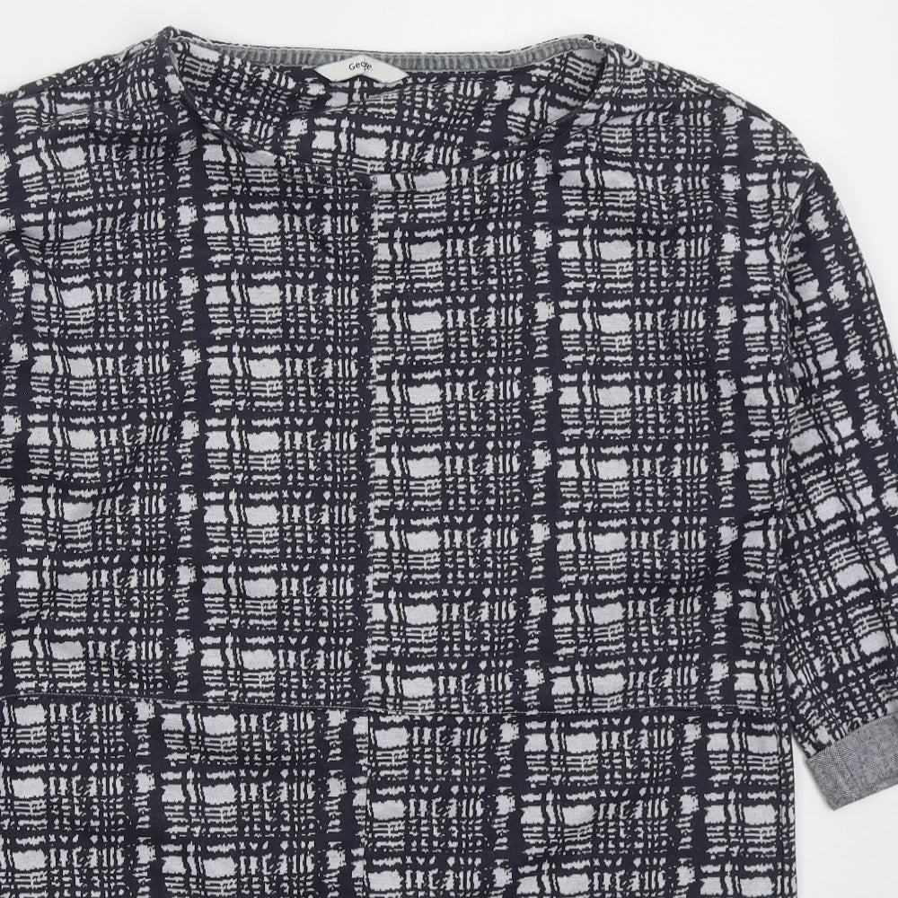 George Womens Grey Check Polyester Pullover Sweatshirt Size 12  Pullover
