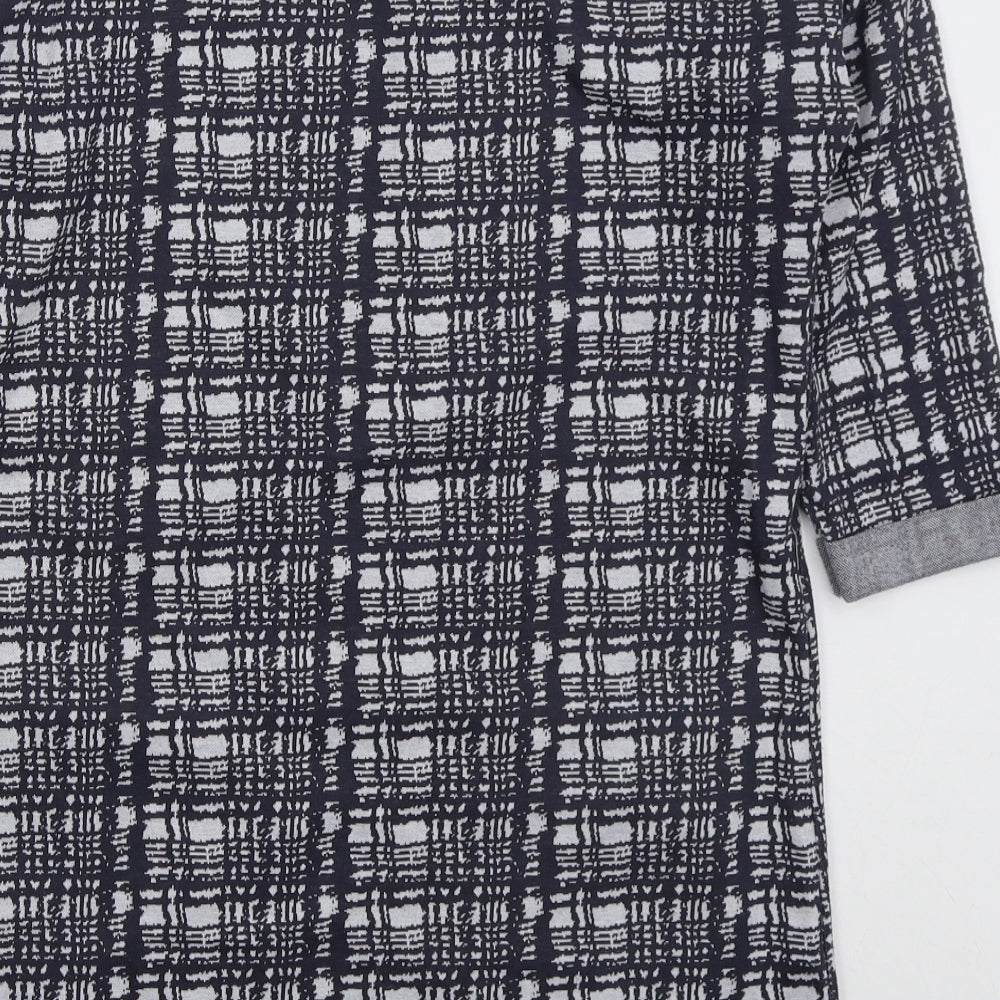 George Womens Grey Check Polyester Pullover Sweatshirt Size 12  Pullover