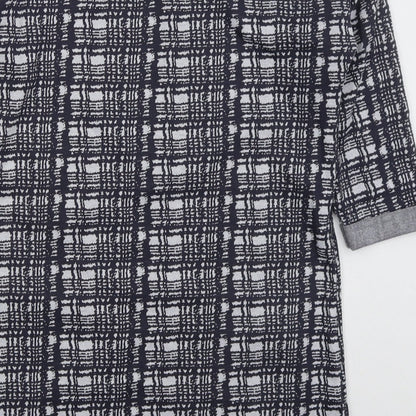 George Womens Grey Check Polyester Pullover Sweatshirt Size 12  Pullover