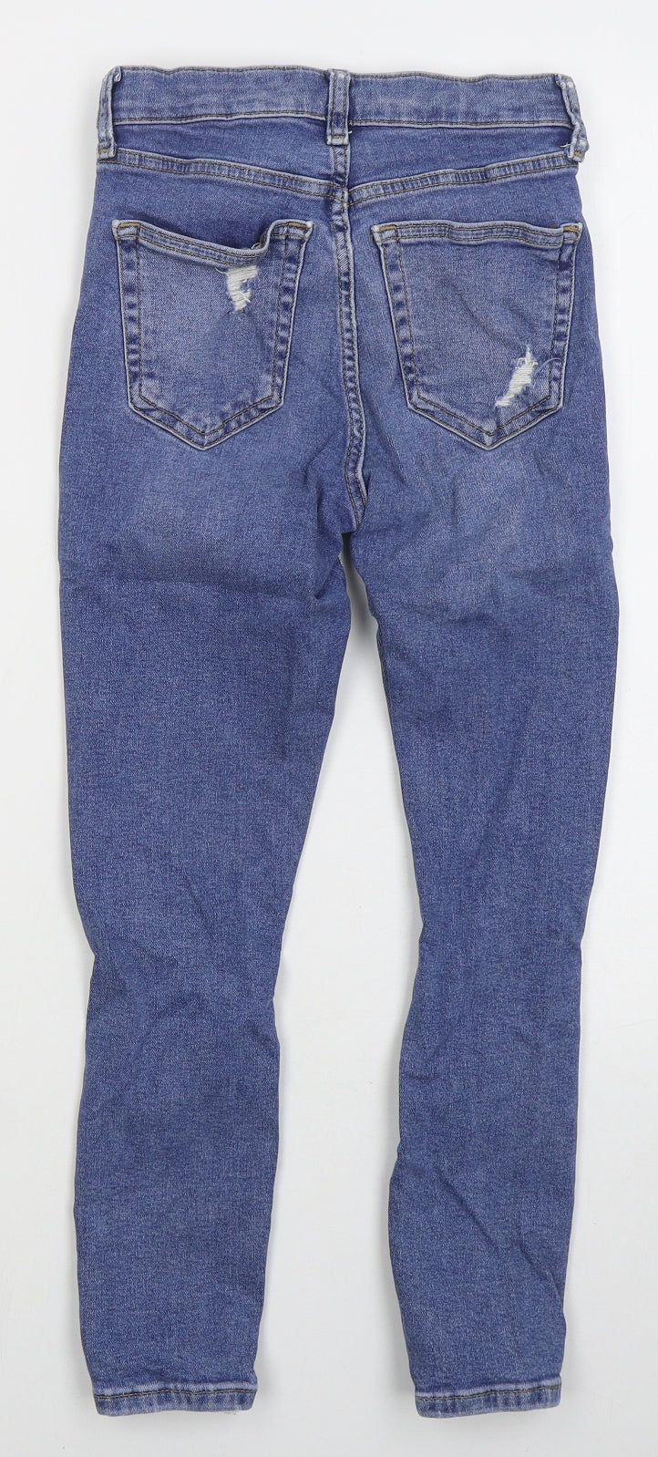 Topshop Womens Blue  Cotton Skinny Jeans Size 26 in L22 in Regular Button