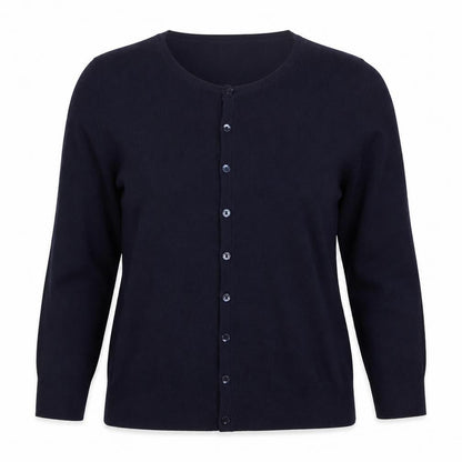 Hepburn Womens Blue Crew Neck  Viscose Cardigan Jumper Size M