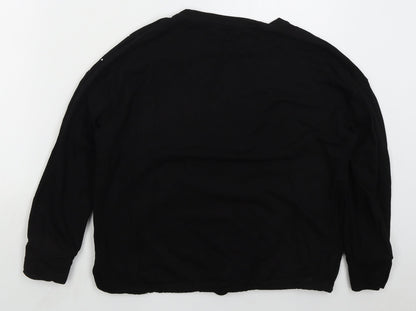 F&F Womens Black  Viscose Pullover Sweatshirt Size 12  Pullover