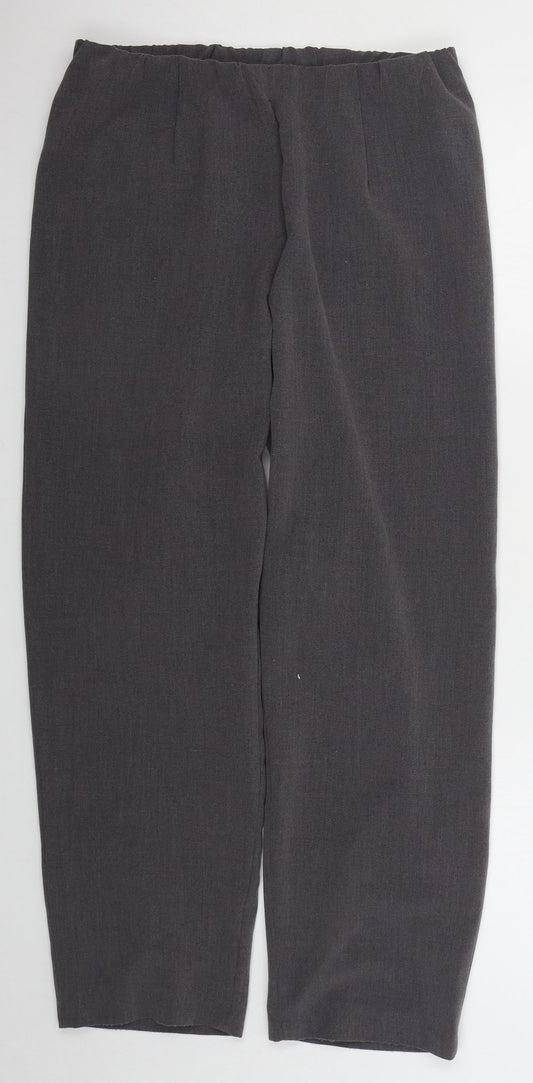 Classics Womens Grey  Polyester Trousers  Size 14 L27 in Regular