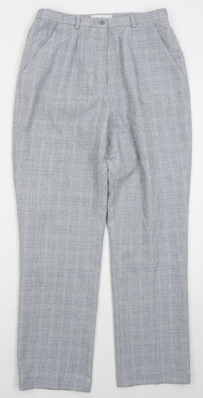 Cotswold Womens Blue Check Polyester Trousers  Size 12 L29 in Regular Button