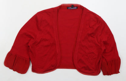 Coast Womens Red V-Neck  Viscose Cardigan Jumper Size M
