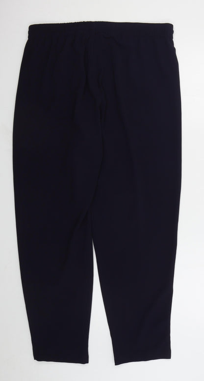 Classic Womens Blue  Polyester Trousers  Size 16 L27 in Regular Drawstring
