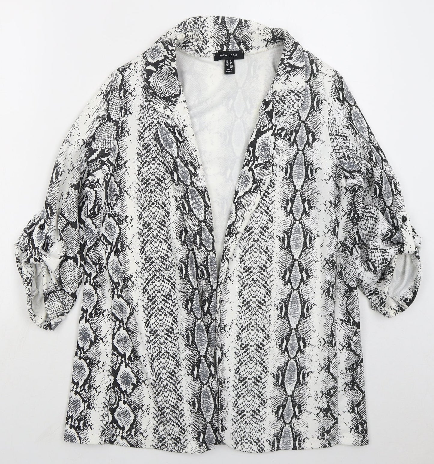 New Look Womens Grey Animal Print  Jacket  Size 10