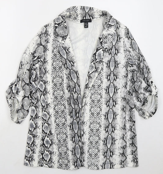New Look Womens Grey Animal Print  Jacket  Size 10