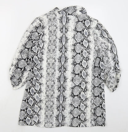 New Look Womens Grey Animal Print  Jacket  Size 10
