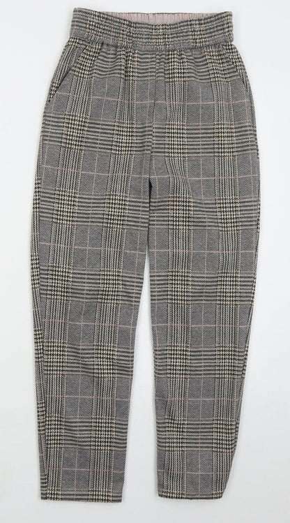 Primarl Womens Beige Check Polyester Trousers  Size 4 L25 in Regular