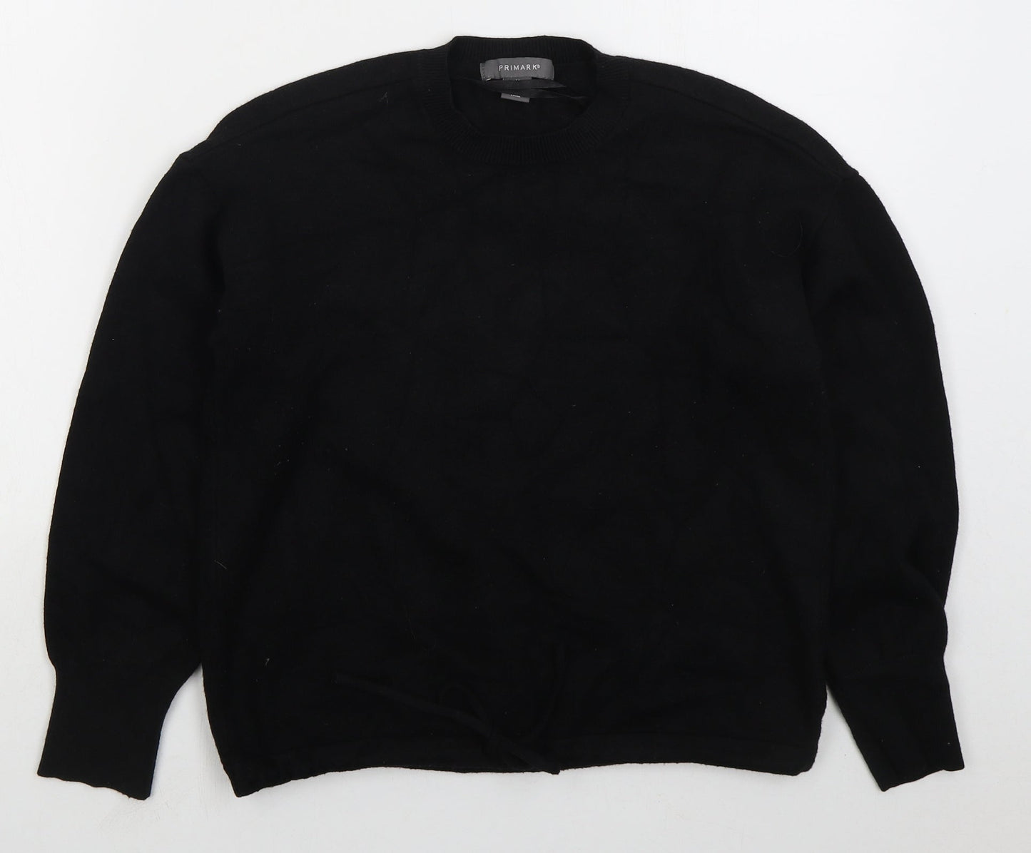 Primark Womens Black Crew Neck  Viscose Pullover Jumper Size 12