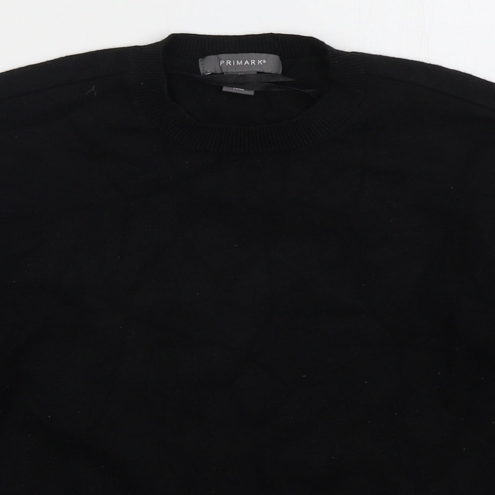 Primark Womens Black Crew Neck  Viscose Pullover Jumper Size 12