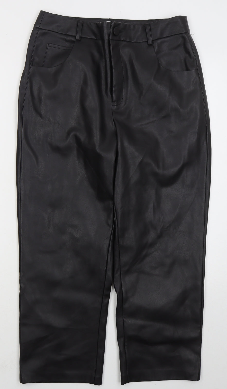 La Redoute Womens Black  Polyurethane Trousers  Size 14 L25 in Regular Button