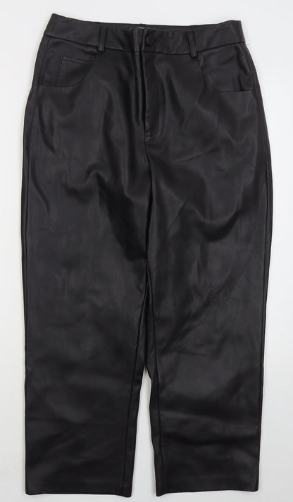 La Redoute Womens Black  Polyurethane Trousers  Size 14 L25 in Regular Button