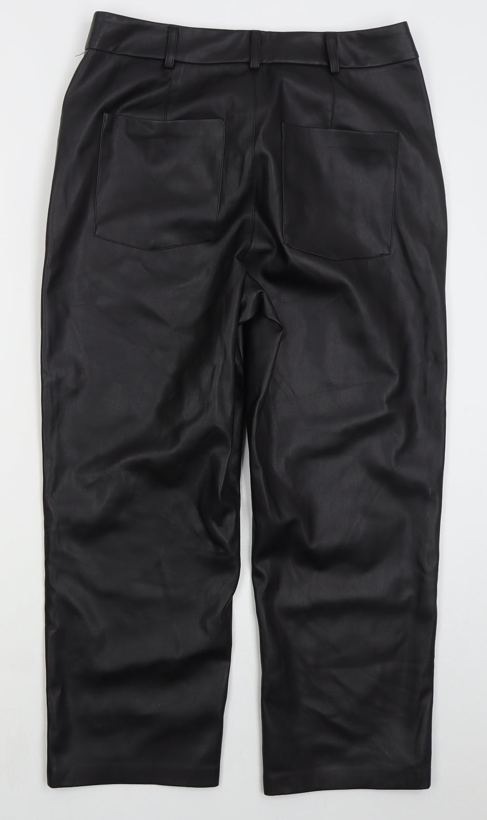 La Redoute Womens Black  Polyurethane Trousers  Size 14 L25 in Regular Button