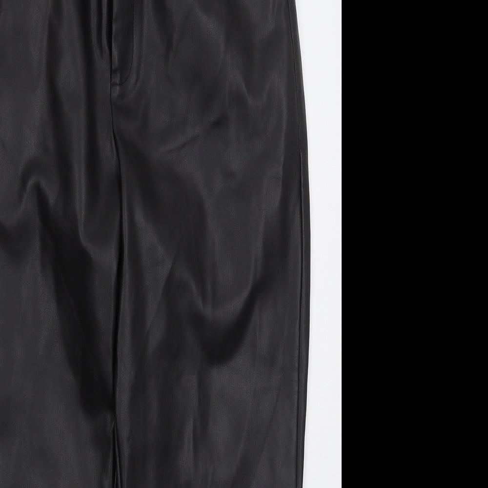 La Redoute Womens Black  Polyurethane Trousers  Size 14 L25 in Regular Button