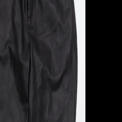 La Redoute Womens Black  Polyurethane Trousers  Size 14 L25 in Regular Button