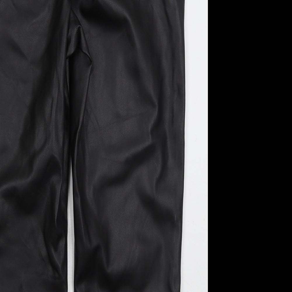La Redoute Womens Black  Polyurethane Trousers  Size 14 L25 in Regular Button