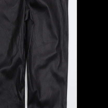 La Redoute Womens Black  Polyurethane Trousers  Size 14 L25 in Regular Button