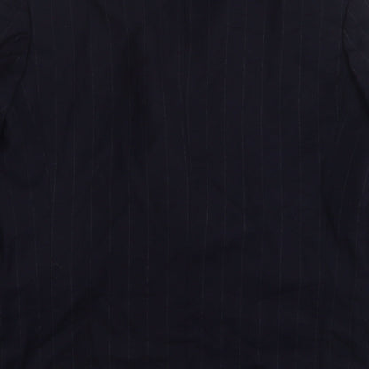 George Mens Blue Striped Polyester Jacket Suit Jacket Size 42