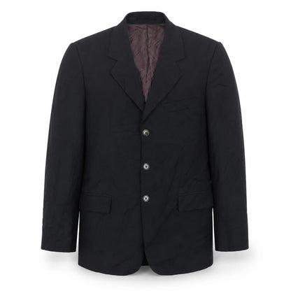 A.W. Trench Mens Black  Wool Jacket Suit Jacket Size 36