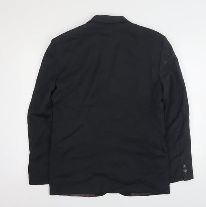 A.W. Trench Mens Black  Wool Jacket Suit Jacket Size 36