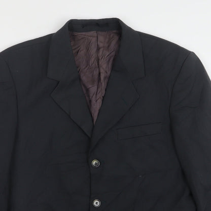 A.W. Trench Mens Black  Wool Jacket Suit Jacket Size 36