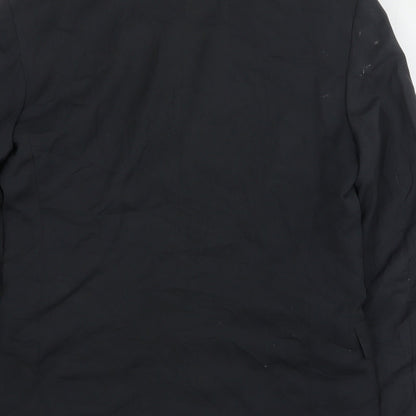 A.W. Trench Mens Black  Wool Jacket Suit Jacket Size 36
