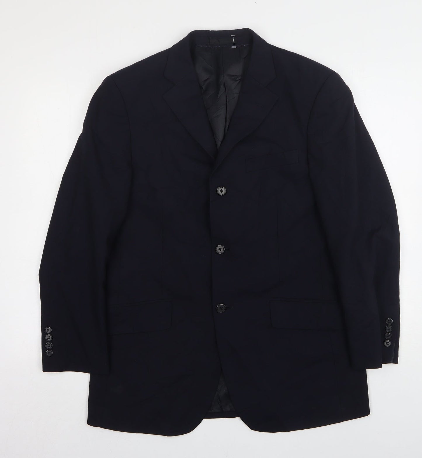 Mens UK Size 38 Charlton Grey Regular Blue Suit Jacket