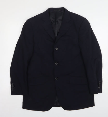 Mens UK Size 38 Charlton Grey Regular Blue Suit Jacket