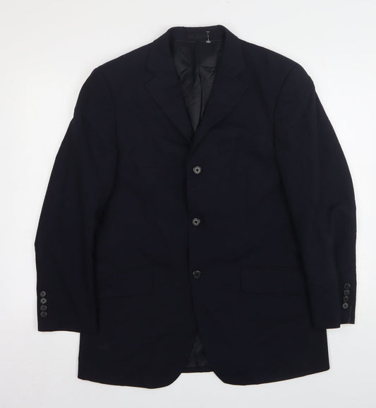 Mens UK Size 38 Charlton Grey Regular Blue Suit Jacket