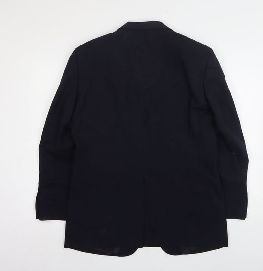 Mens UK Size 38 Charlton Grey Regular Blue Suit Jacket