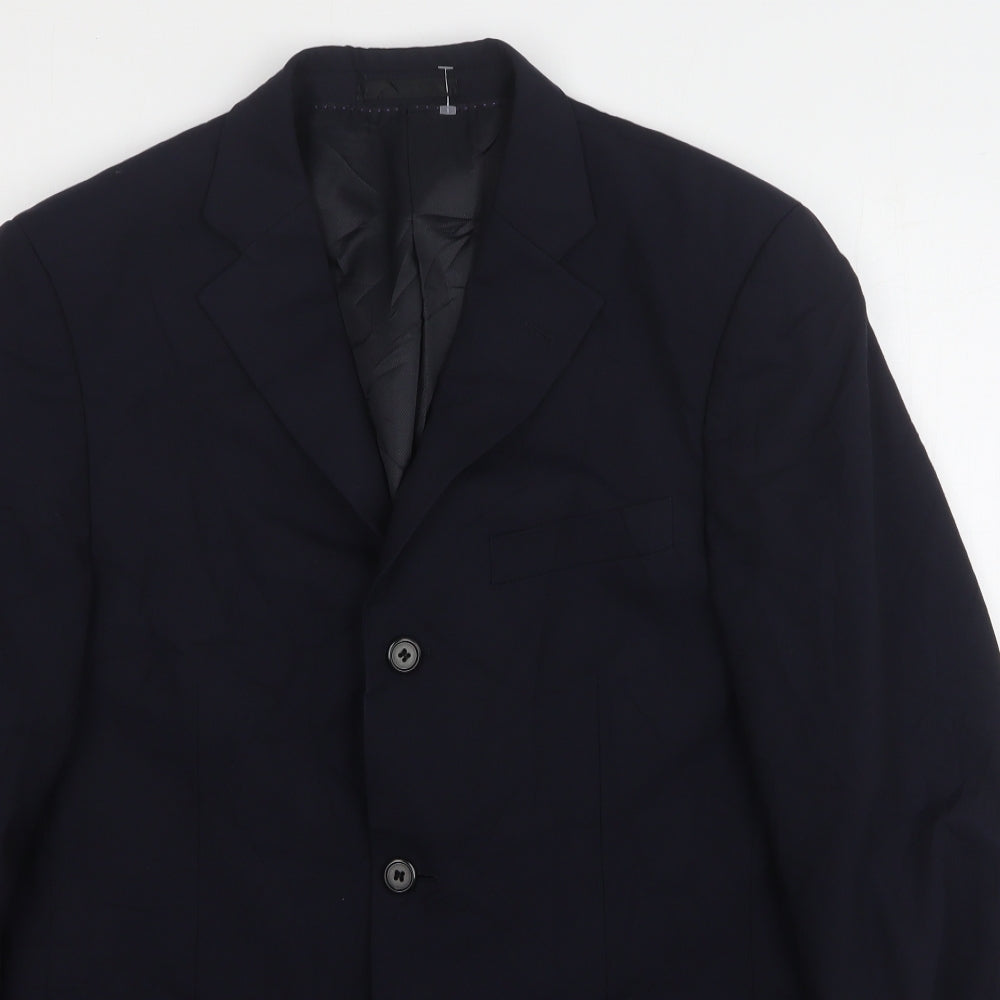 Mens UK Size 38 Charlton Grey Regular Blue Suit Jacket