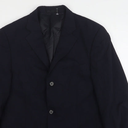 Mens UK Size 38 Charlton Grey Regular Blue Suit Jacket