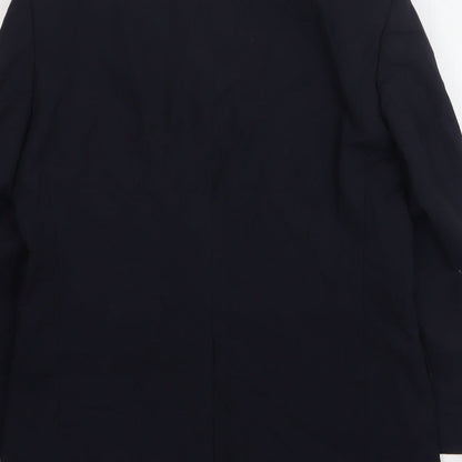 Mens UK Size 38 Charlton Grey Regular Blue Suit Jacket