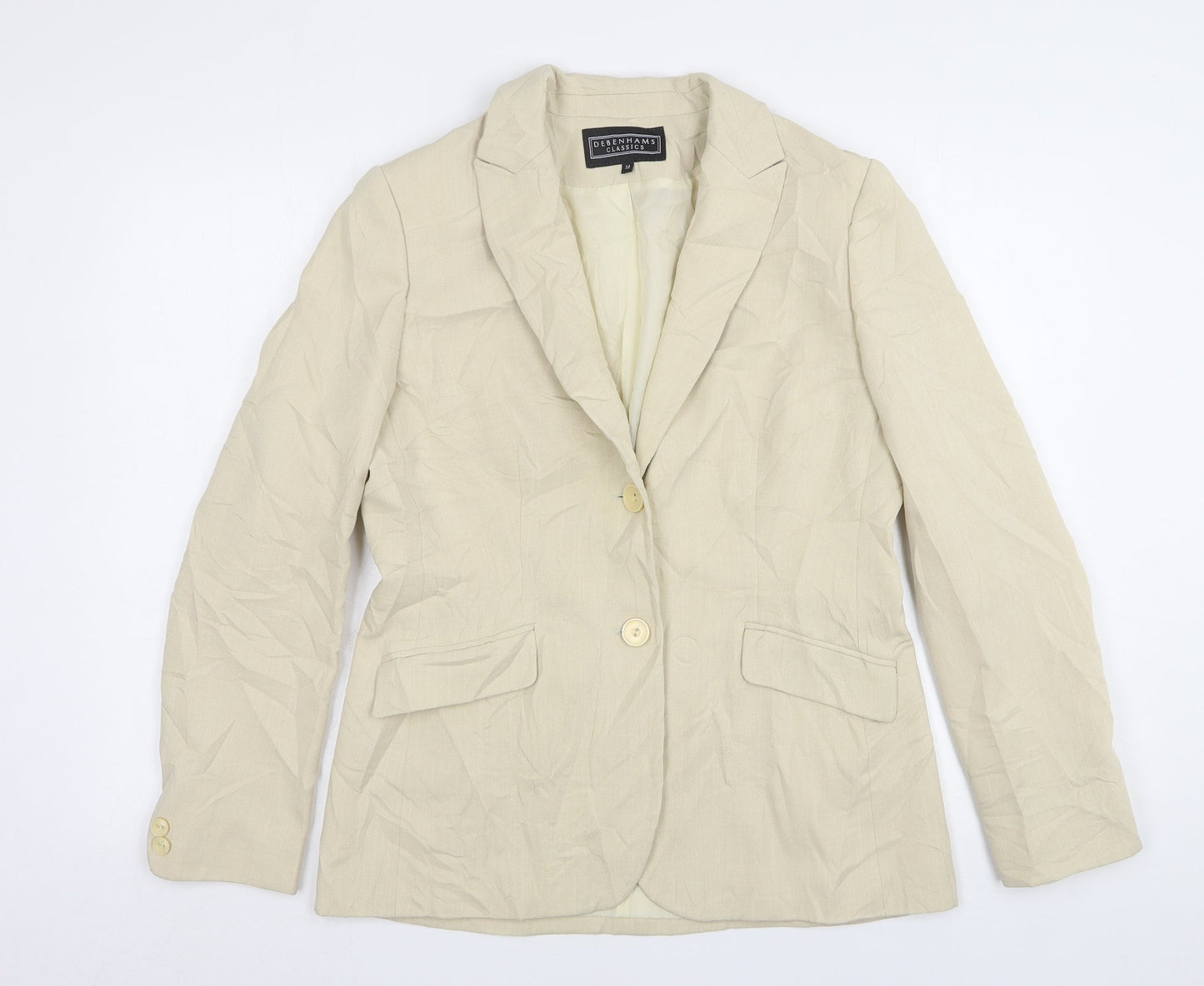 Debenhams Womens Beige  Polyester Jacket Suit Jacket Size 12