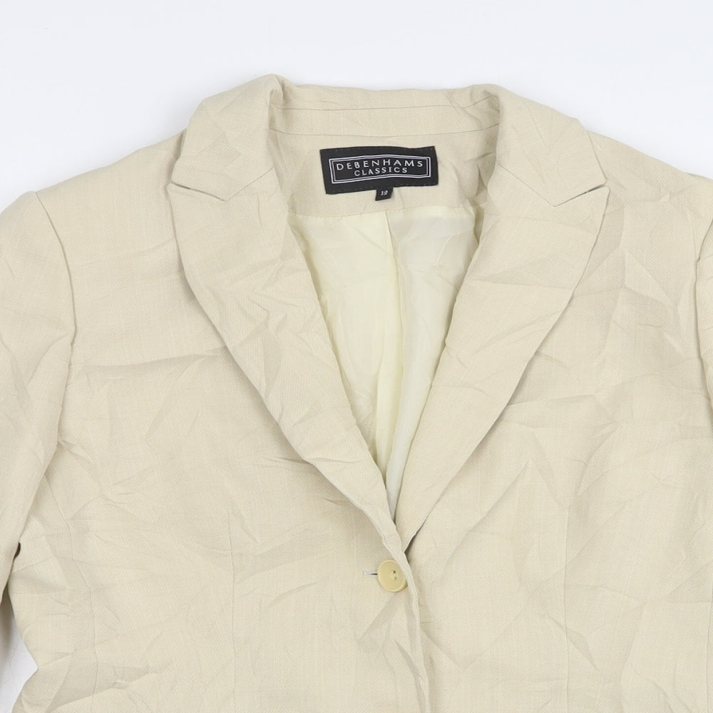 Debenhams Womens Beige  Polyester Jacket Suit Jacket Size 12