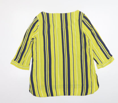 Womens UK Size 14 NEXT Yellow Basic Blouse