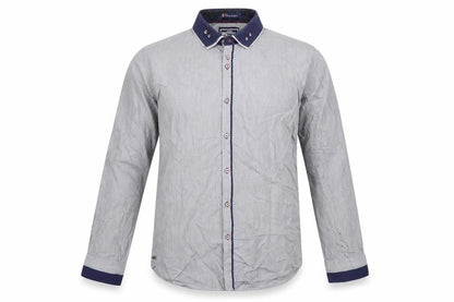 Mens UK Size XL Le Shark Grey  Button-Up Long Sleeve Casual Shirt