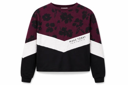 H&M Girls Multicoloured Colourblock Cotton Pullover Sweatshirt Size 12-13 Years