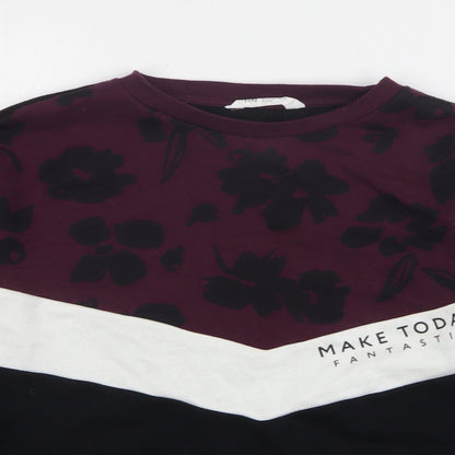 H&M Girls Multicoloured Colourblock Cotton Pullover Sweatshirt Size 12-13 Years