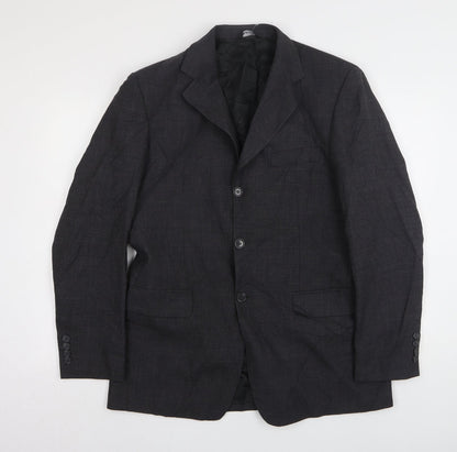 Vivaldi Mens Grey  Wool Jacket Suit Jacket Size 40